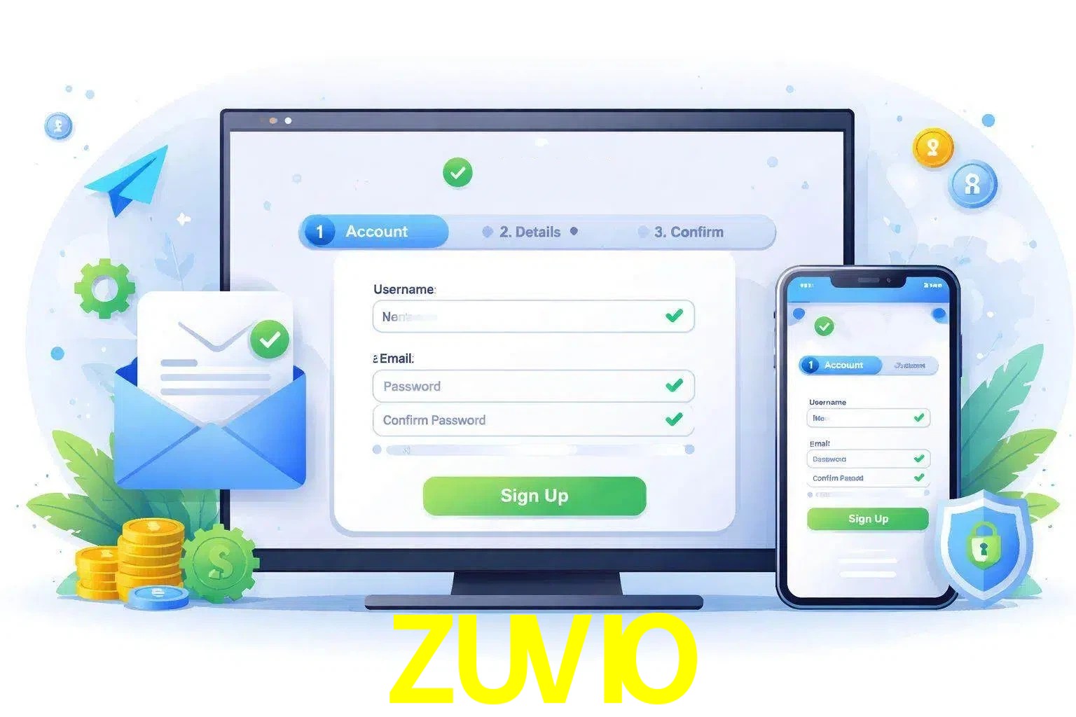 Registro de nuevo usuario y configuración de cuenta ZUVIO