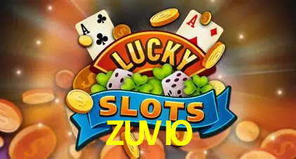 Una escena digital vívida inspirada en casino con ZUVIO mostrado prominentemente, luces brillantes, fichas, cartas y acentos dorados.